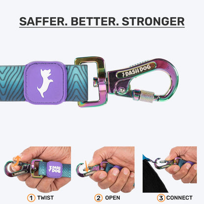 Dash Dog Trail Tails Waterproof Collar & Leash Set For Dog - Blue