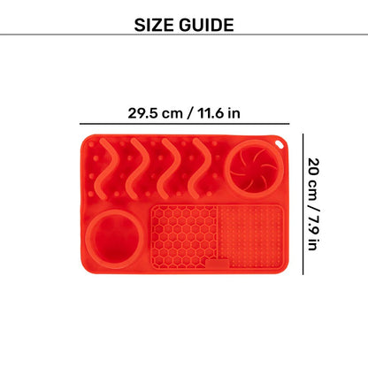 HUFT Paws & Play Puzzle Lick Mat For Pets - Red