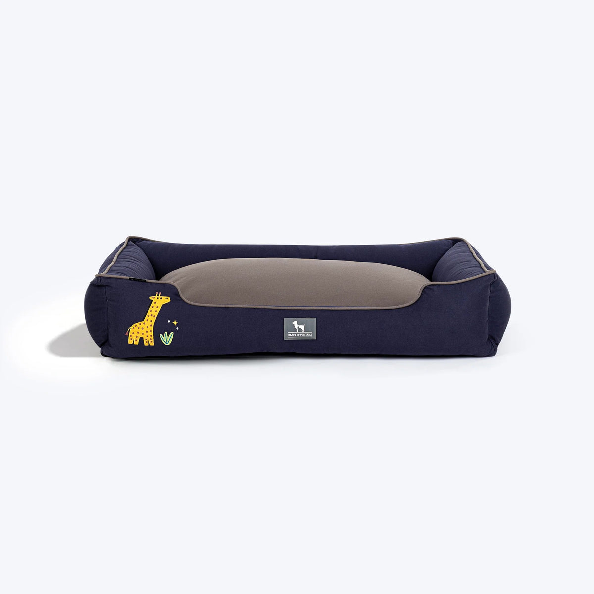 HUFT Giraffe Classic Lounger Bed For Dog - Grey & Navy