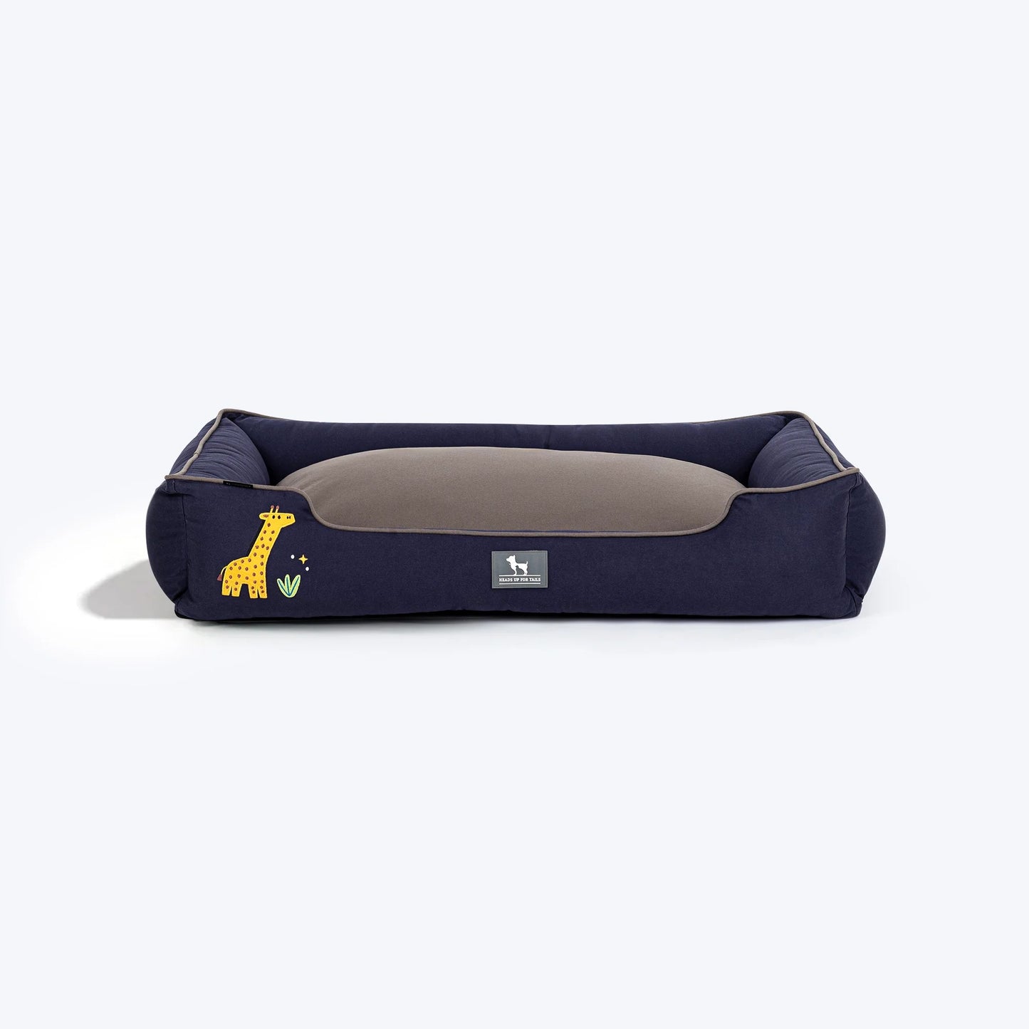 HUFT Giraffe Classic Lounger Bed For Dog - Grey & Navy
