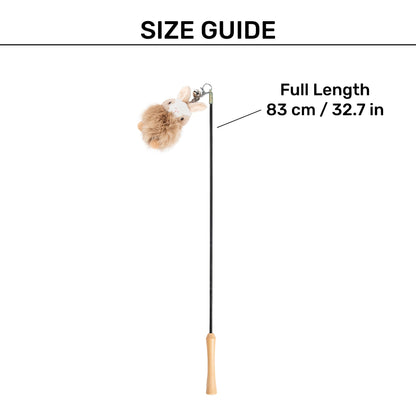 HUFT Furry Bunny Wand Toy For Cat