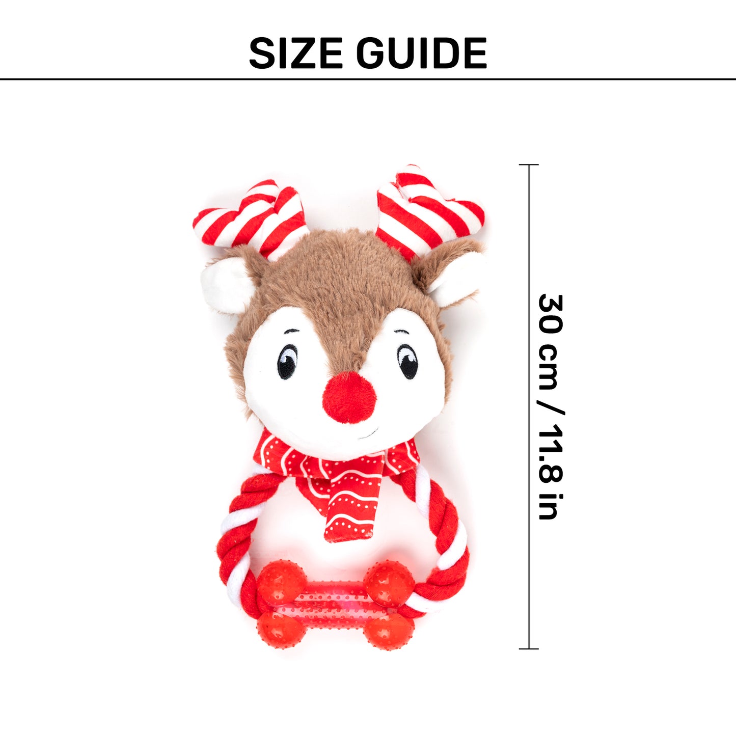 HUFT Dashing Reindeer Squeaky Plush Toy For Dog - Slate Blue