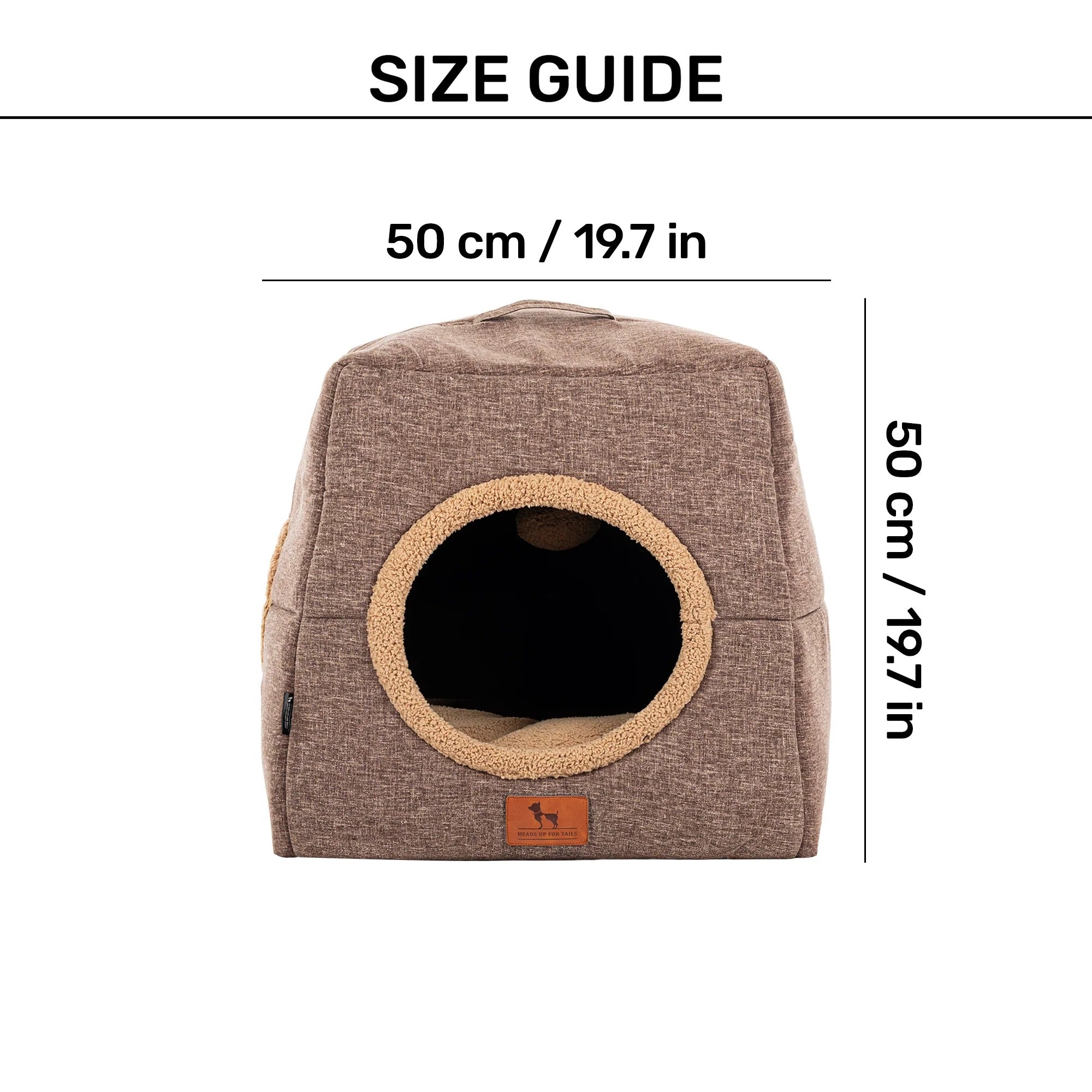 HUFT Furbulous Tent Bed For Cat - Brown & Beige