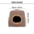 HUFT Furbulous Tent Bed For Cat - Brown & Beige