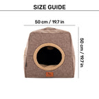 HUFT Furbulous Tent Bed For Cat - Brown & Beige