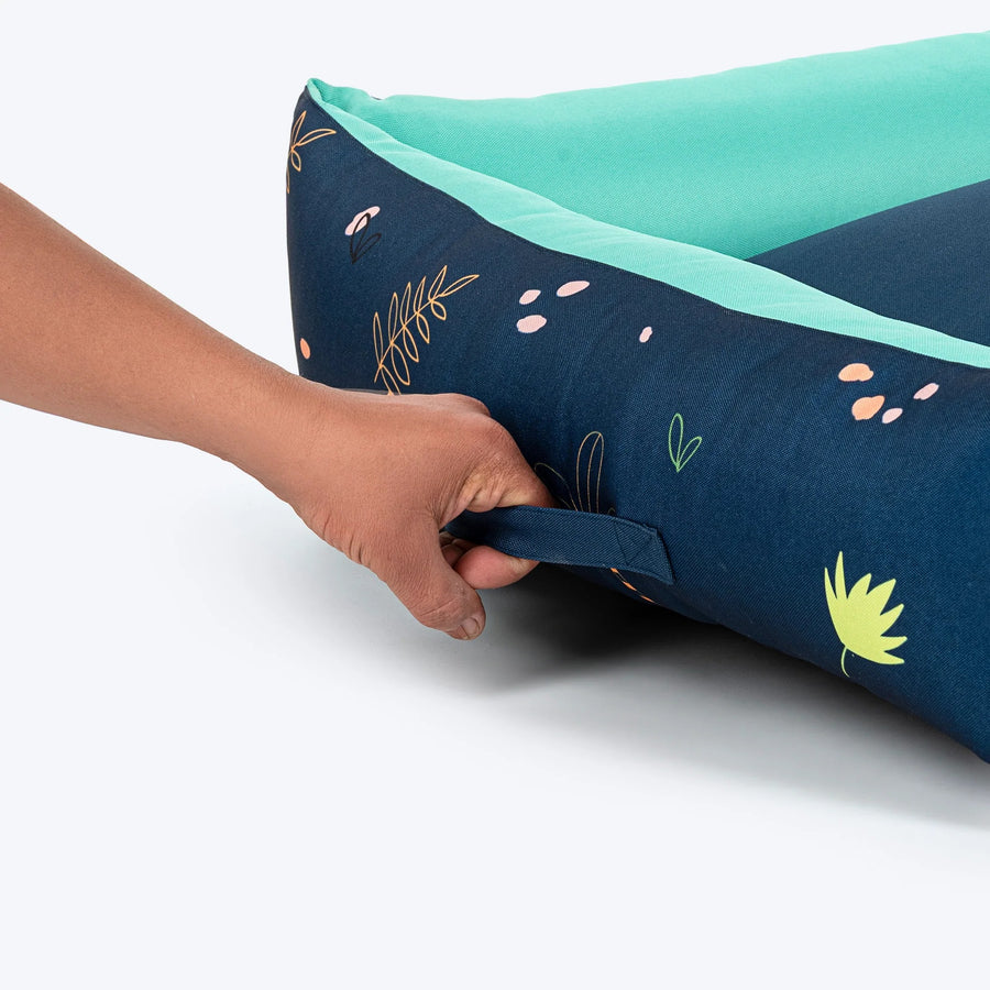 HUFT Jungle Dreams Lounger Bed For Dog - Blue