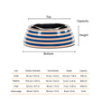 HUFT Happy Stripes Printed Melamine Bowl With Steel Insert For Dog - Blue & Peach