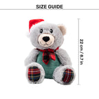 HUFT Beary Merry Plush Toy for Dog - White & Green - L