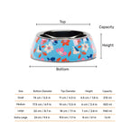 HUFT Summer Bloom Printed Melamine Bowl With Steel Insert For Dog - Blue