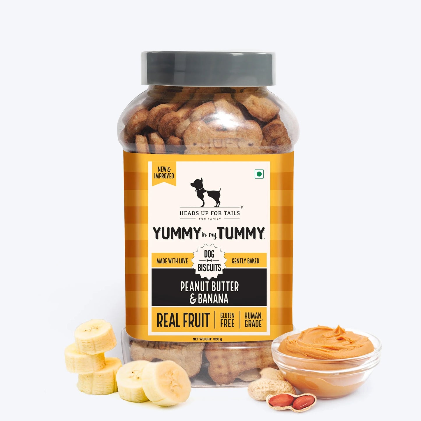 HUFT YIMT Peanut Butter & Banana Gluten-Free Dog Biscuits