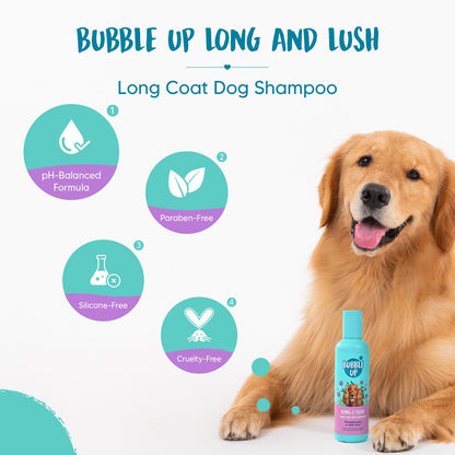 Bubble Up - Long & Lush Long Coat Dog Shampoo - 200 ml