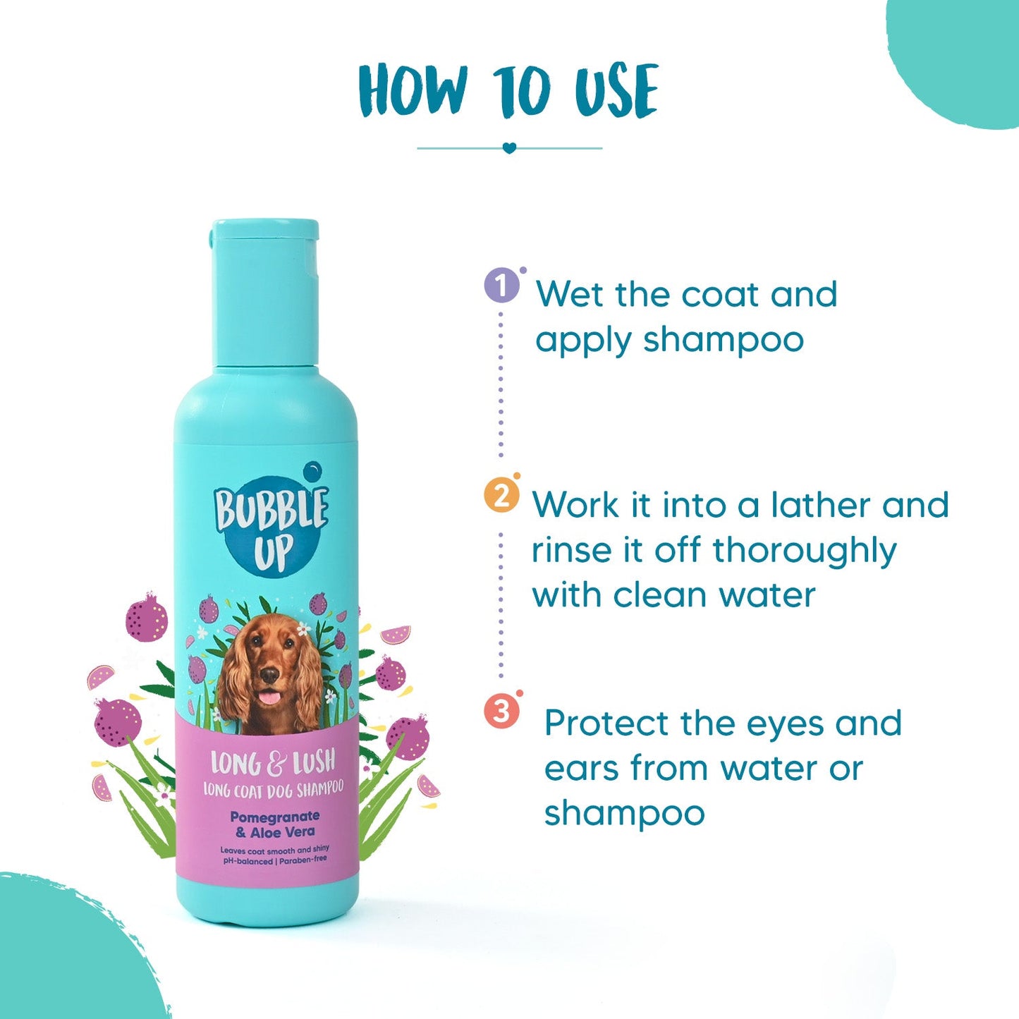 Bubble Up - Long & Lush Long Coat Dog Shampoo - 200 ml