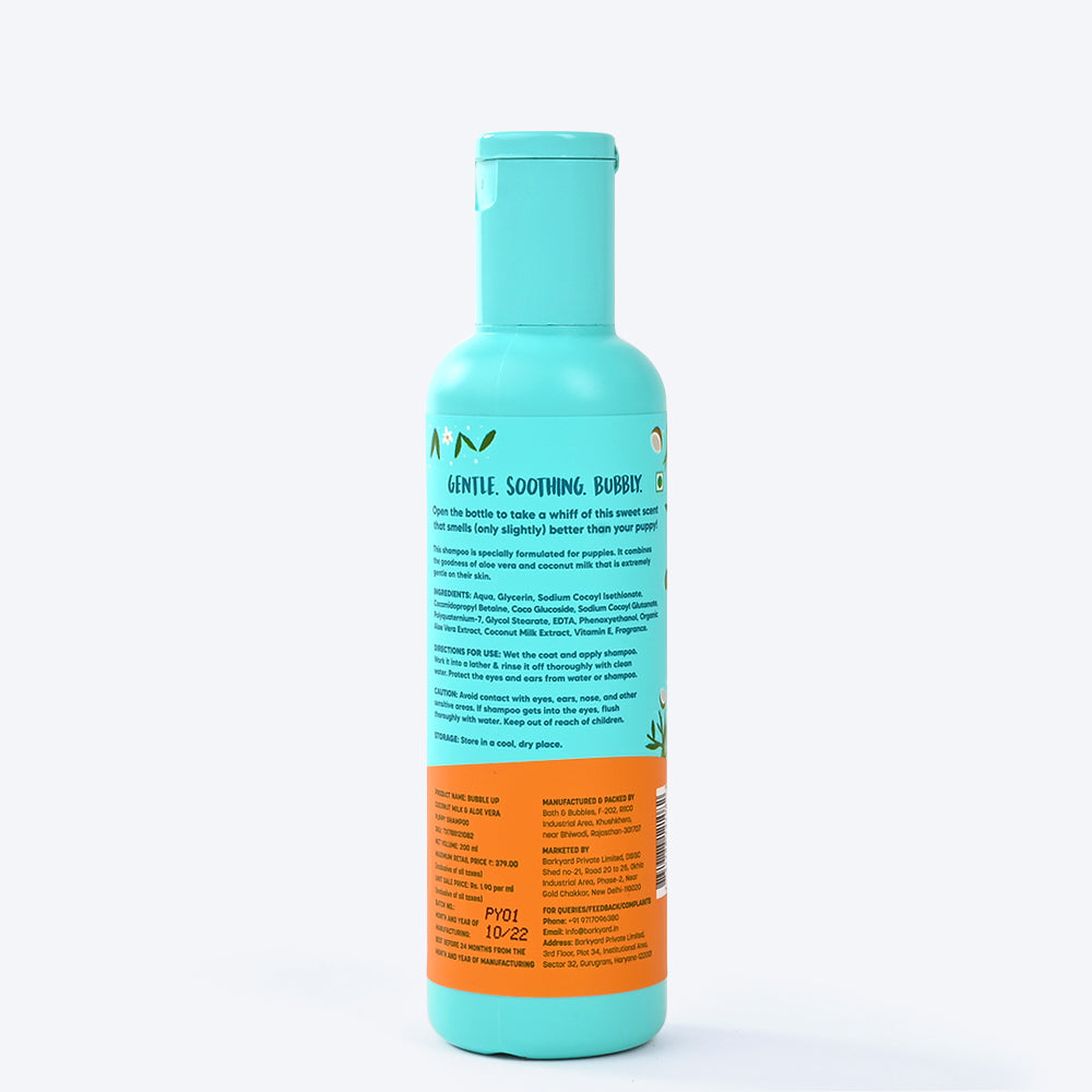 Bubble Up Puppy Shampoo - Coconut Milk & Aloe Vera - 200 ml