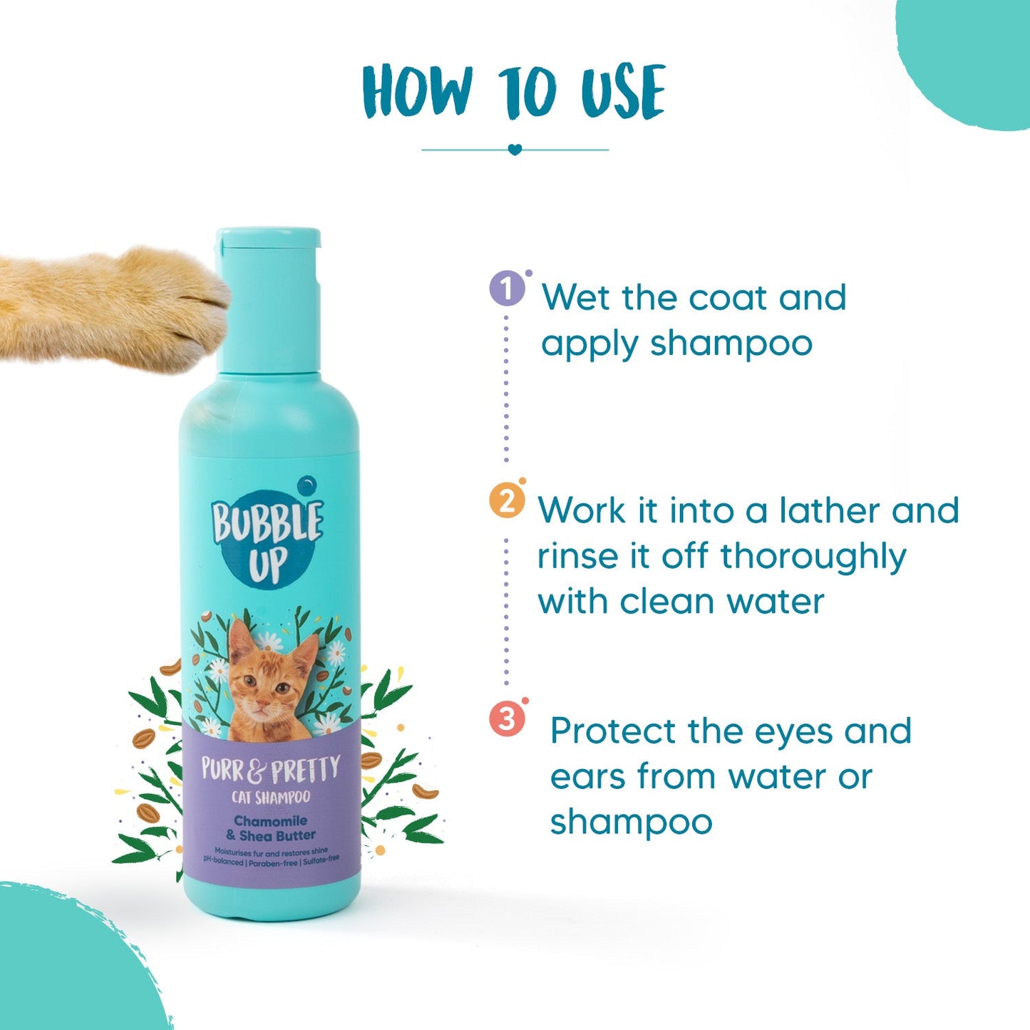 Bubble Up Cat Shampoo - Chamomile & Shea Butter - 200 ml