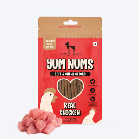 HUFT Yum Nums Real Chicken Soft Sticks Treat For Dogs - 70g