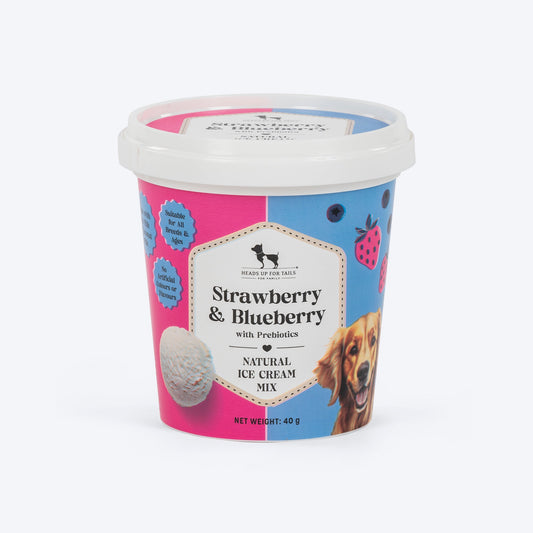 HUFT Strawberry & Blueberry With Prebiotics Natural Ice Cream Mix Treat For Dog - 40 g