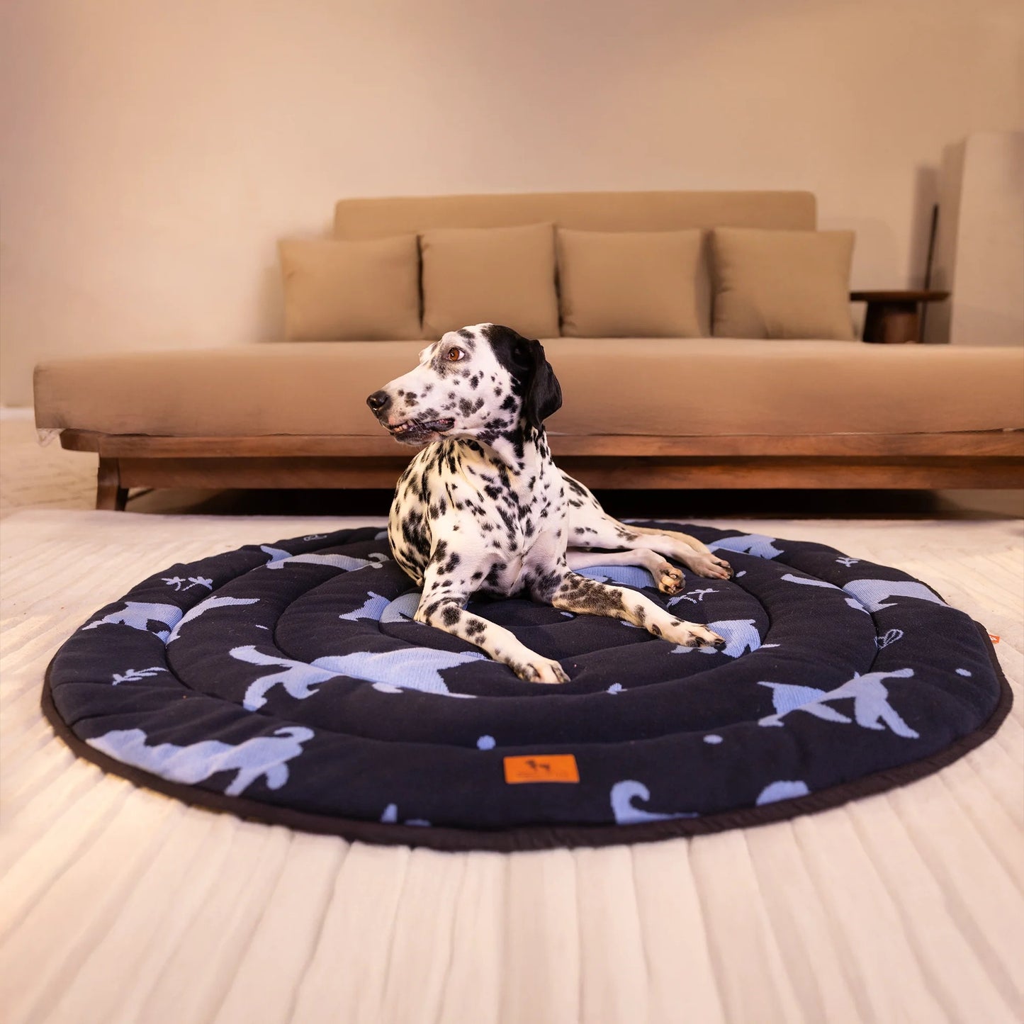 HUFT Shadow Tails Round Mat For Dog - Blue