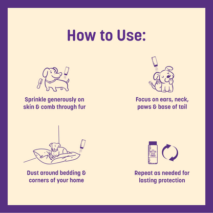 HUFT Natural Anti Flea & Tick Powder For Pets - 100 gm