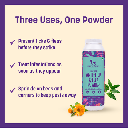 HUFT Natural Anti Flea & Tick Powder For Pets - 100 gm