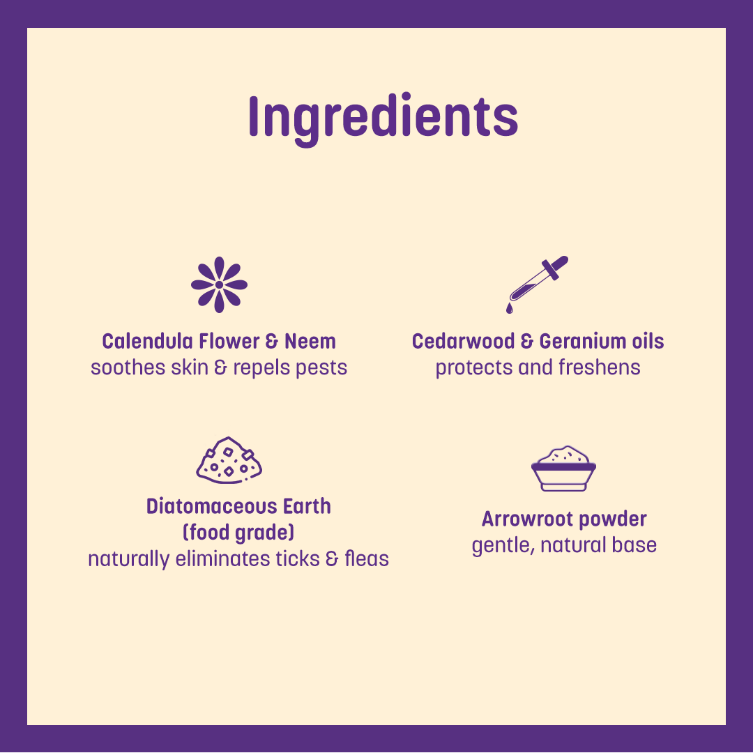 HUFT Natural Anti Flea & Tick Powder For Pets - 100 gm