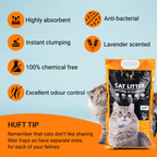 HUFT Cat Litter (Natural & Clumping) - Lavender Scented - 10 kg