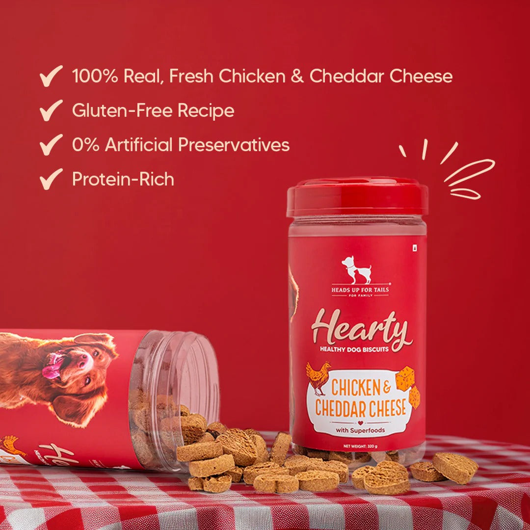 Hearty Chicken & Cheddar Cheese Healthy Dog Biscuits - 320 gm