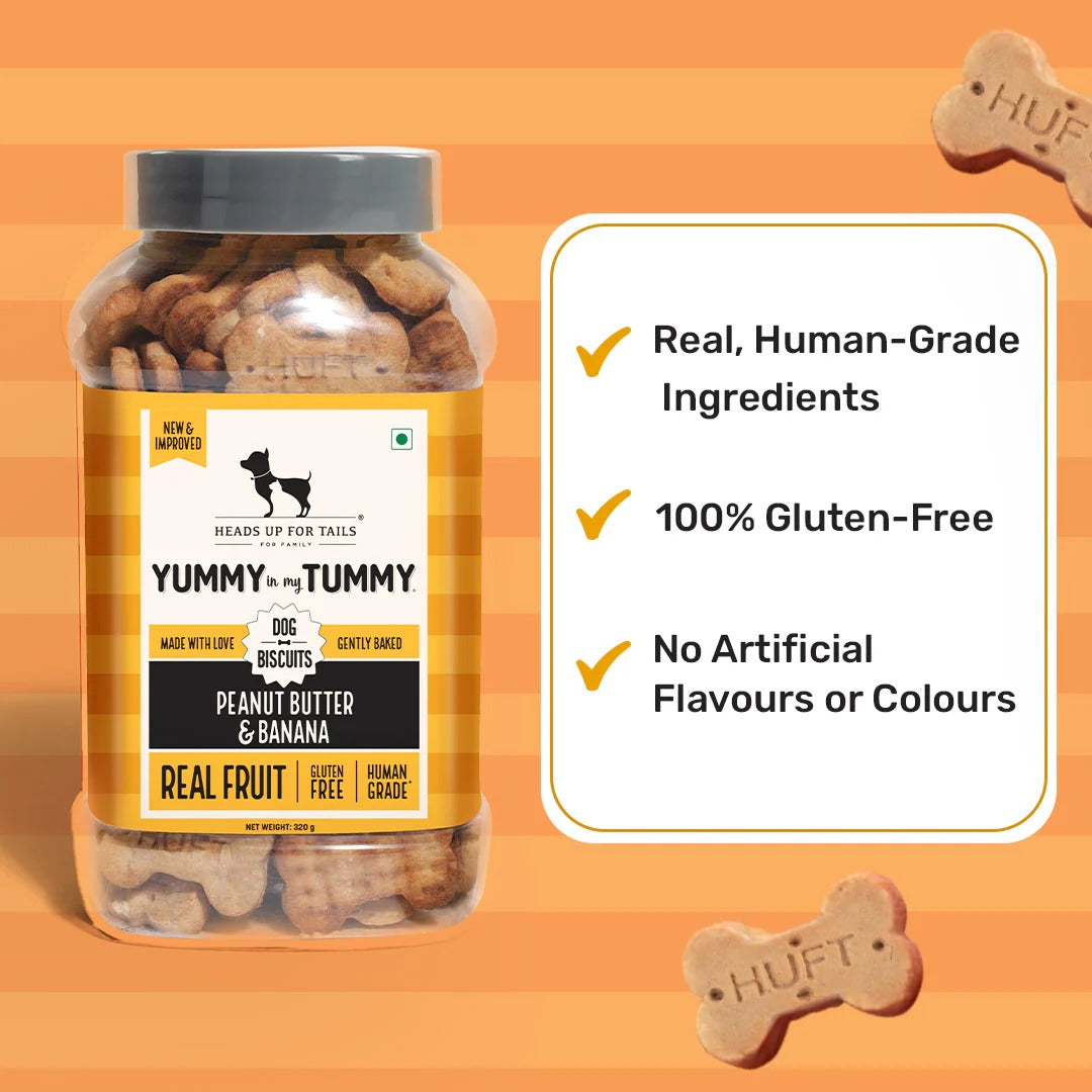 HUFT YIMT Peanut Butter & Banana Gluten-Free Dog Biscuits