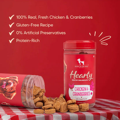 Hearty Chicken & Cranberries Healthy Dog Biscuits - 320 gm