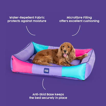 Dash Dog Color Cascade Water repellant Lounger Dog Bed -Multicolor