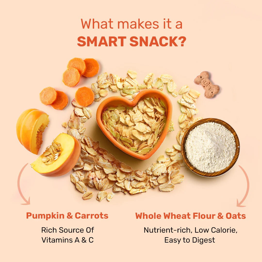 HUFT YIMT Pumpkin & Carrots Vegetarian Dog Biscuits