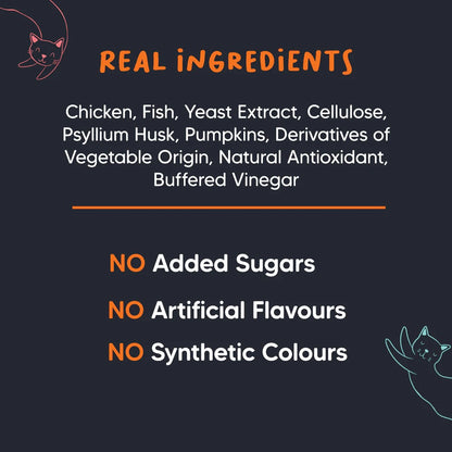 Meowsi by HUFT Chicken, Fish & Psyllium Husk Power Bites Cat Treats - 50 gm