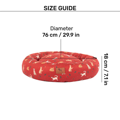 HUFT Bloom Buddies Donut Bed For Dog - Rust