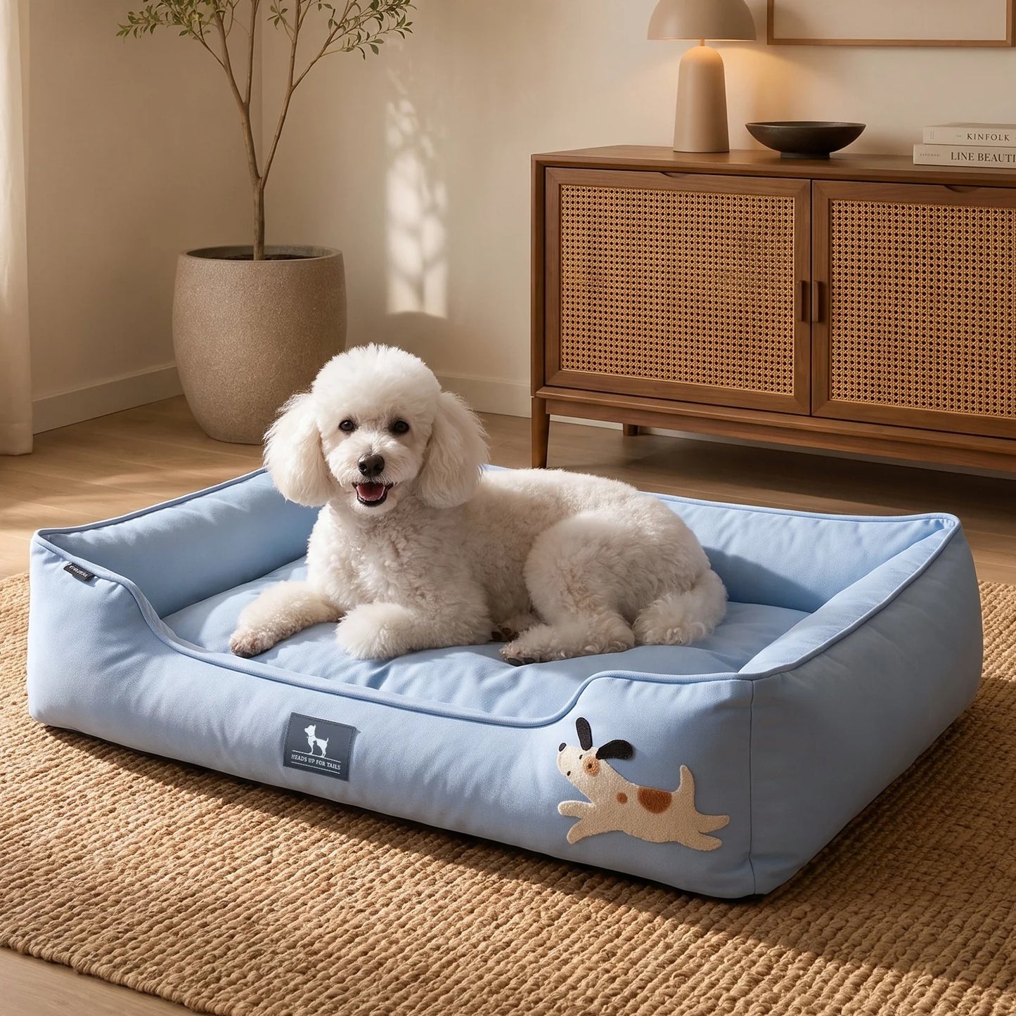 HUFT Doggie Classic Lounger Bed For Dog - Blue