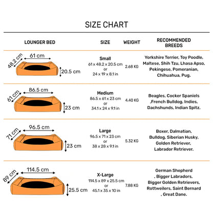 HUFT Bear Stripes Lounger Bed For Dog - Red & Ivory