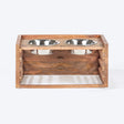 HUFT Adjustable Wooden Diner With Steel Bowl Inserts For Dog - Brown