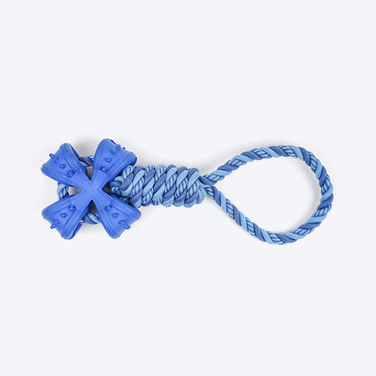 Dash Dog Power Tugger Rope Toy For Dog - Navy Blue & Turquoise