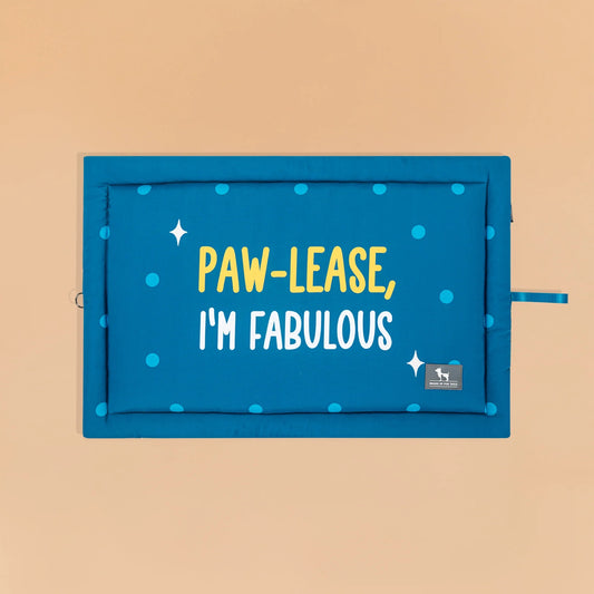 HUFT Pawlease I'm Fabulous Mat For Dog - Teal Blue