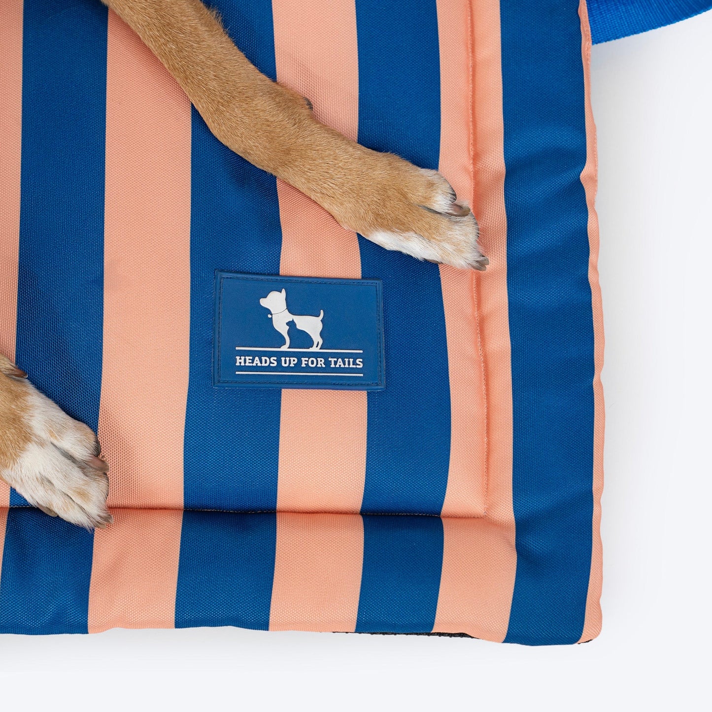 HUFT Happy Stripes Mat For Dog - Navy & Peach