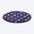 HUFT Embracing Heart Circular Dog Mat - Navy - M