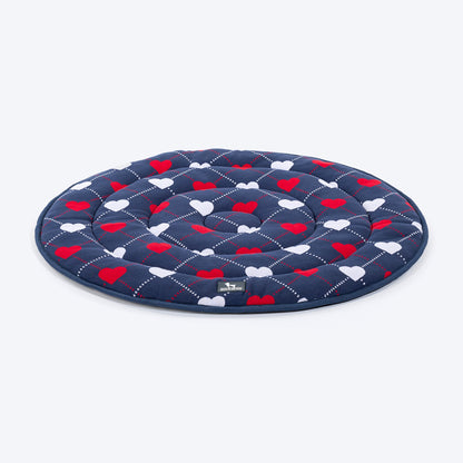 HUFT Embracing Heart Circular Dog Mat - Navy - M