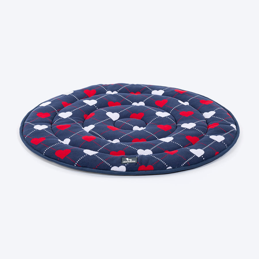 HUFT Embracing Heart Circular Dog Mat - Navy - M