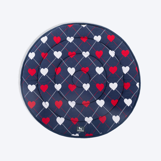 HUFT Embracing Heart Circular Dog Mat - Navy - M