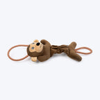 HUFT Bungee Monkey Squeaky Plush Toy For Dog - Brown