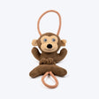 HUFT Bungee Monkey Squeaky Plush Toy For Dog - Brown