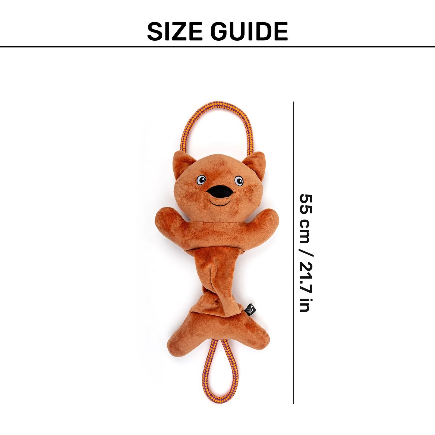 HUFT Bungee Fox Squeaky Plush Toy For Dog - Rust