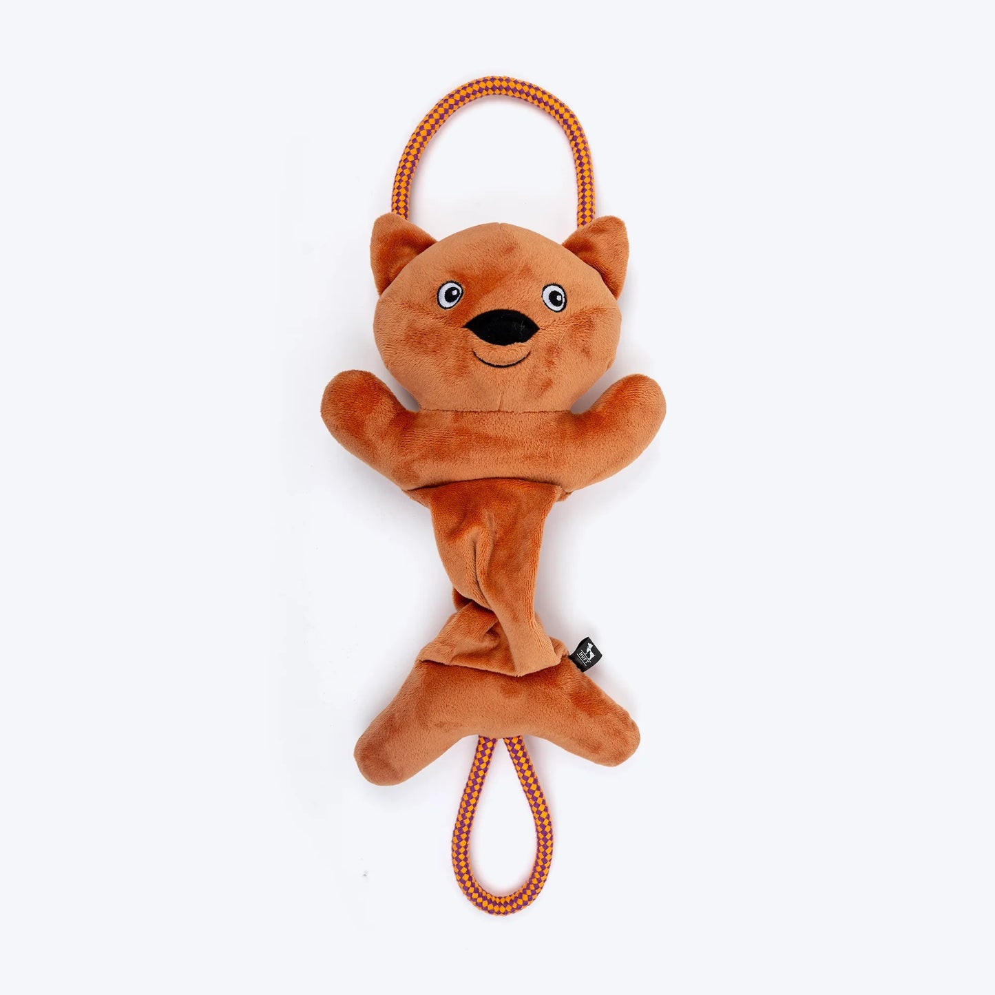 HUFT Bungee Fox Squeaky Plush Toy For Dog - Rust