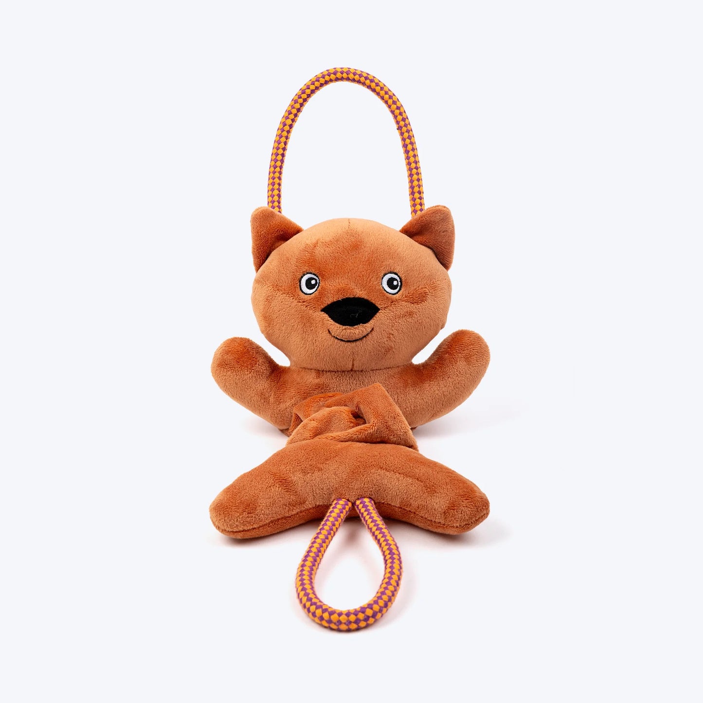 HUFT Bungee Fox Squeaky Plush Toy For Dog - Rust