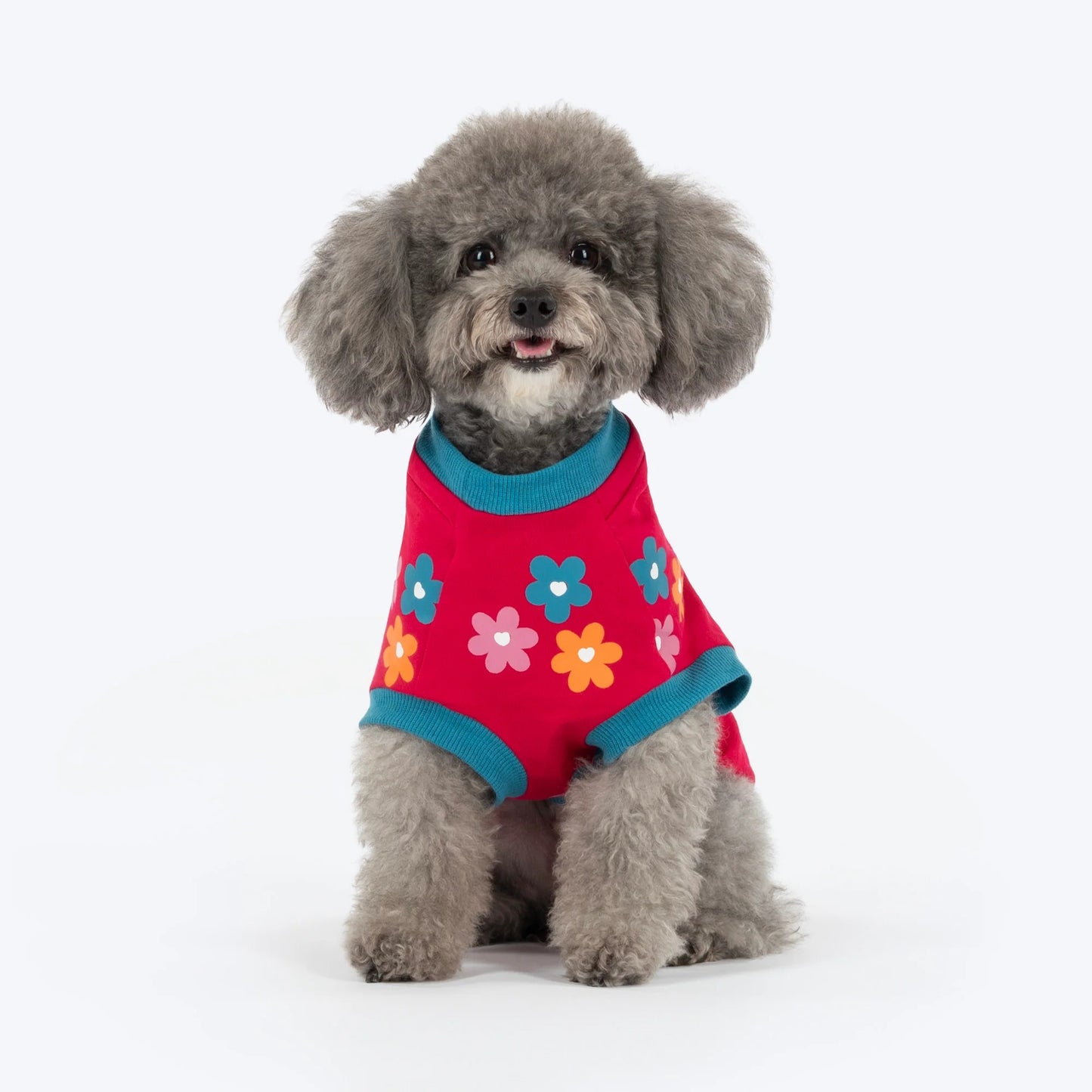 HUFT Awesome Blossom Printed T-Shirt For Small Dog - Magenta