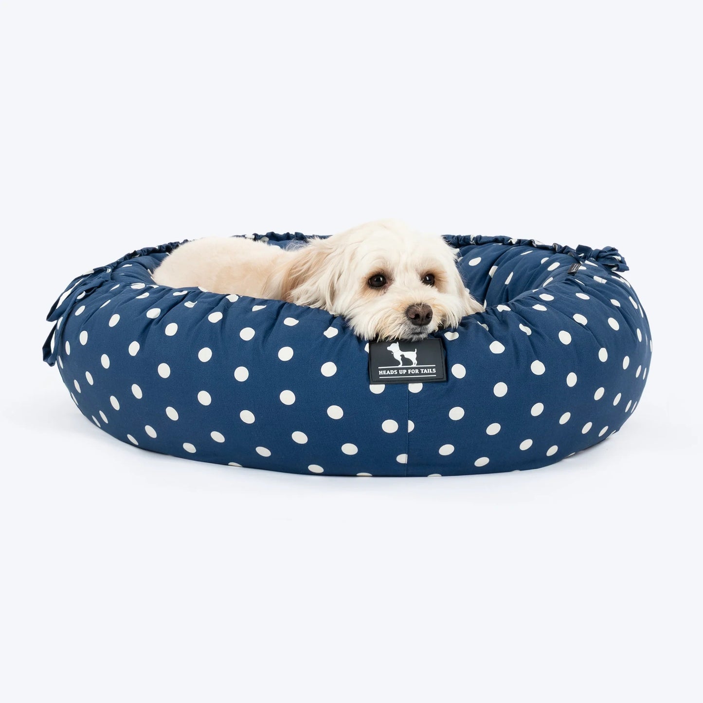 HUFT Polka Paws Adjustable Donut Bed For Dog & Cat - Navy