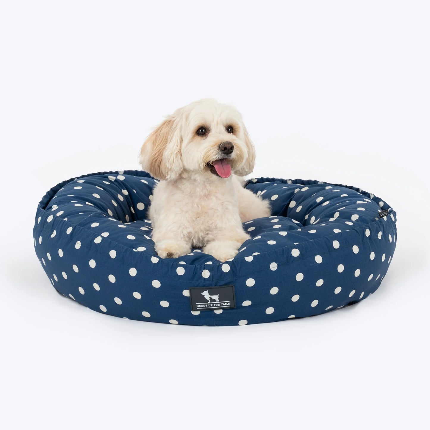HUFT Polka Paws Adjustable Donut Bed For Dog & Cat - Navy